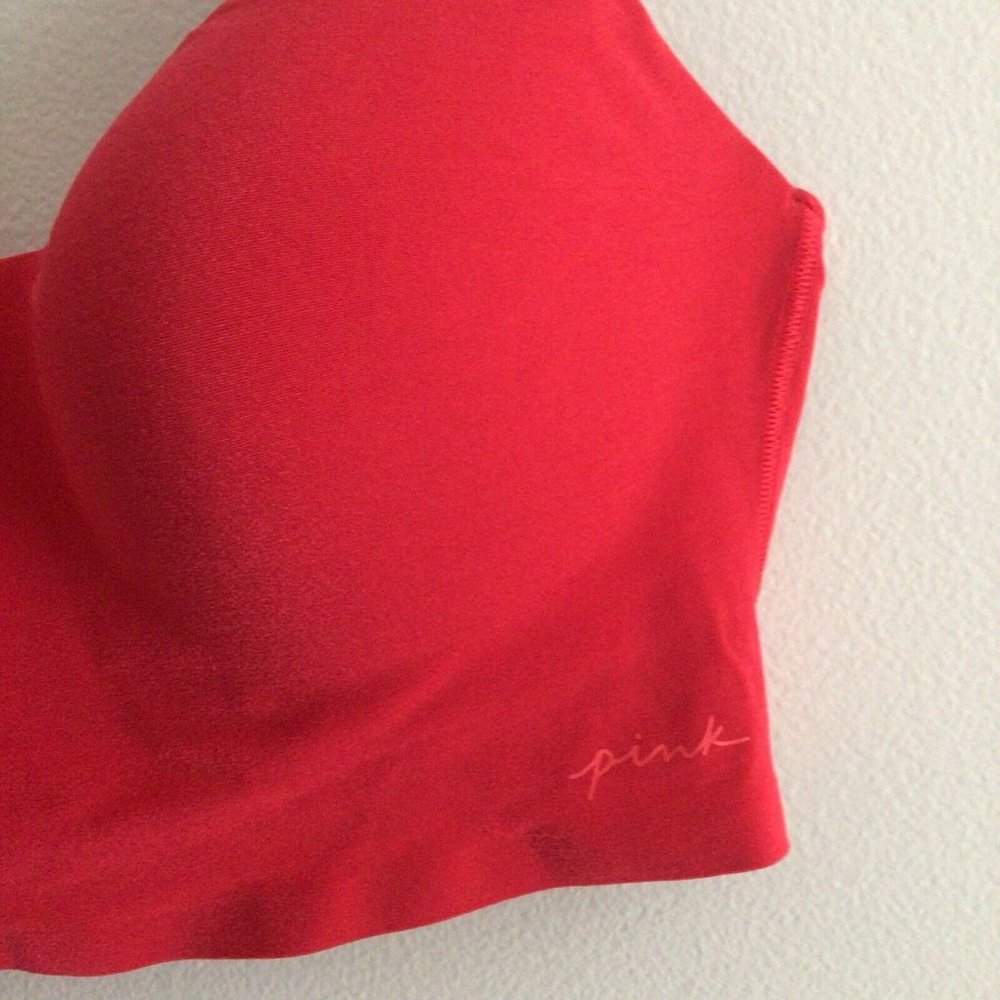 PINK Victoria's Secret Women's Sz L Red Pullover Wireless Lightly Lined Bra - Picture 2 of 4